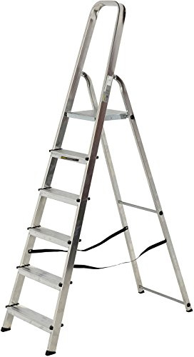 Aluminium Step Ladder EN131 Folding Platform Steps Grab Rail Youngman Atlas Stepladder (6 Tread)