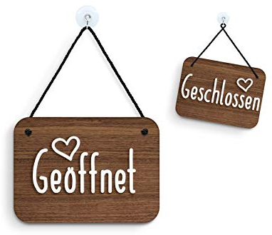 SIGNS | Shabby Chic Decor - Geöffnet Geschlossen - Cartel doble cara signo [OC24] Abierto Cerrado - Placa de la puerta colgante de doble cara - Letrero de la tienda comercial reversible