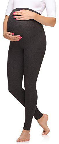 Merry Style Leggins Premamá Pantalones Largos de Mujer Mallas largas de Embarazo Pantalones para mujer embarazada MS10-297 (Melange Oscura, S)