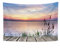 YongFoto 180x160cm Estate arazzo Mare Canna Uccelli Appeso a Parete Tramonto Pavimento in Legno Arazzi per Dorm della Camera da Letto Arte muraria Tovaglia Tappeto Beach Throw