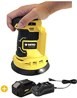 VITO - Ponceuse Excentrique Orbitale 20V Lithium ion 125mm+ BATTERIE 6AH EGO LI + Chargeur RAPIDE