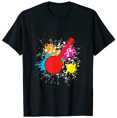 Buntes Banjo Musikinstrument Zupfinstrument Bluegrass T-Shirt