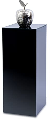 Colonna per fiori, colonna decorativa, piedistallo, colonna, colonna, in vetro nero (30 x 30 x 90 cm)