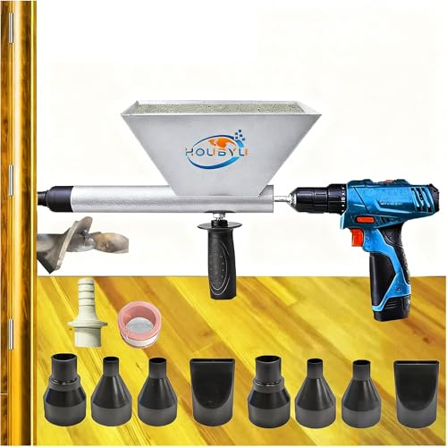 Large Size Auger Mortar Grout Gun With 9 Nozzle Without Electric Drill | A Mortar Caulking Gun that is Faster than A Grout Bag,Mortar Tools with Grout Pump。
