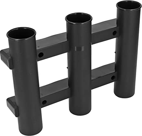 Pasamer Rutenhalter Multifunktionaler ABS Rutenhalter mit 4 Schrauben 3 Rohre FüR Angelboot (Schwarz)