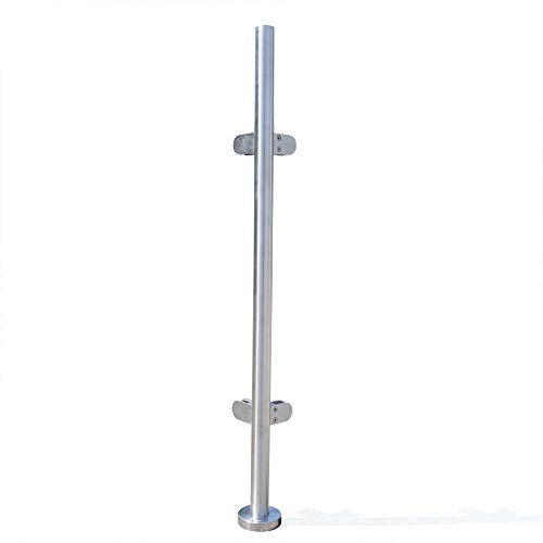 Balustres de balcon en acier inoxydable de 110 cm - Poteau de balustrade en verre - Poteaux de balustrade - Panneau de clôture - Cales de protection de piscine (nom : poteau d'angle de 110 cm)