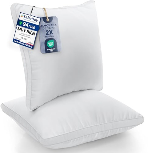 Utopia Bedding Oreillers 60x60 cm Lot de 2, Doux, Blanc