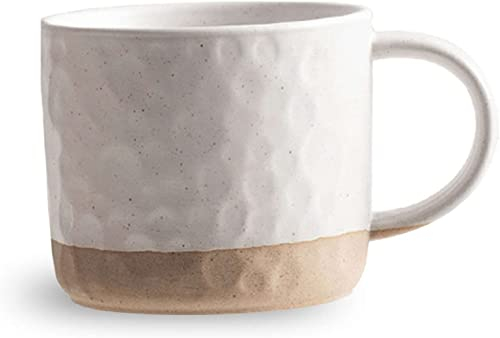 Einzigartige Suppentasse Behälter Kaffee Tee Suppenschalen, Suppentasse mit Griff, Keramik, mikrowellenfest, niedliche Frühstücksschalen for Kaffee, Dessert, rot-vertikale Stange, 14 x 10 x 8,5 cm, 50