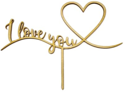 CakeTopper aus Holz - I Love You