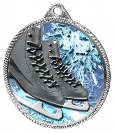 Trophy Monster Schlittschuh-Medaillen, bedruckt, 55 mm, mit gratis Bändern zum Anklippen, 10 Stück