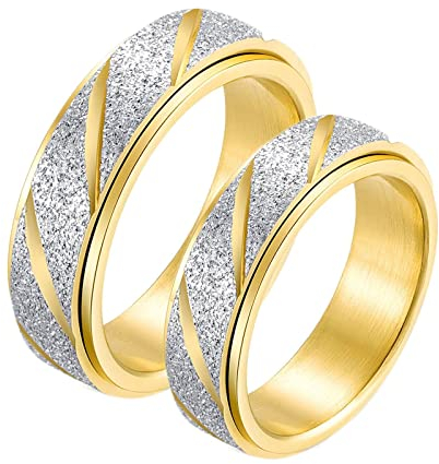 Mesnt Goldringe Damen, Gold Drehring matt 6mm | Damen 65 (20.7) & Herren 65 (20.7)
