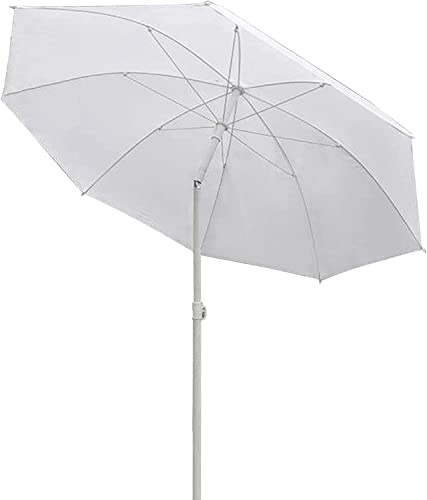 Ombrellone da giardino bianco da 180 cm / 5,9 piedi Ombrellone da spiaggia Inclinazione 45 ° Ombrellone pieghevole portatile Protezione solare Grandi oggetti di scena for esterni Ombrellone da balcone