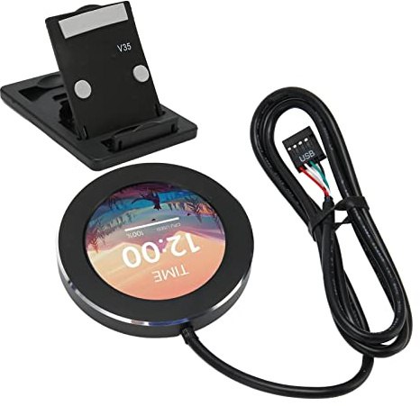 Bewinner Flüssigkeits-CPU-Kühler-LCD-Display, AIO-RGB-CPU-Flüssigkeitskühler-Bildschirm, TDP-AIO-Wasserkühler-Bildschirm, All-in-One-Flüssigkeitskühler-Rund-LCD-Display für Desktop-Gehäuse