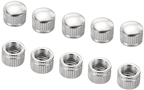 PATIKIL M10 14x11mm 10Pack Lampe Endstück Kappe Knopf Schraube Hutmutter Stiftschraube Deckel Innengewinde Gerändelt Leuchtmittel Lampe Dekoration Silberton