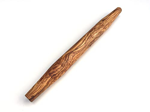 Teigroller Länge wählbar Französisch Rolling Pin Pizzaroller Nudelholz handgemacht aus Olivenholz (Klein)