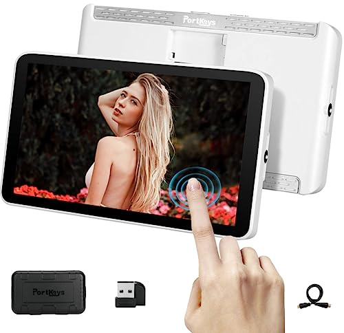 Portkeys LH7P Moniteur de caméra sans fil 7 haute luminosité 4K 3D LUT Sortie 1920 x 1080 1000 nit 1080P60 Sortie HDMI pour Sony BMPCC 4K (Zoom) BMPCC 6KBMPCC 6K Pro Blanc