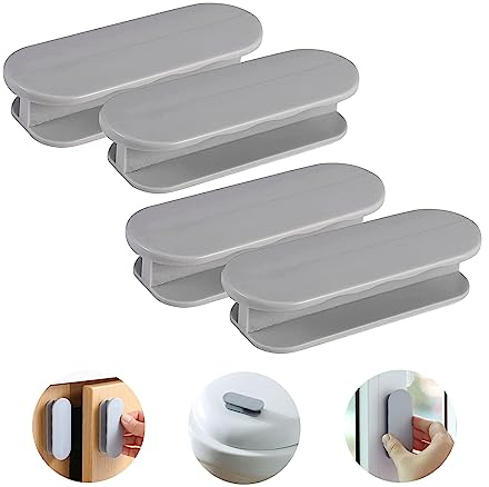 CiciIng Selbstklebende Türgriffe 4 Stück, Schrankgriffe, Möbelgriff, Türgriff Balkontür Außen, Kunststoff Möbelgriffe für Fenster Glastüren Schubladen, Grau