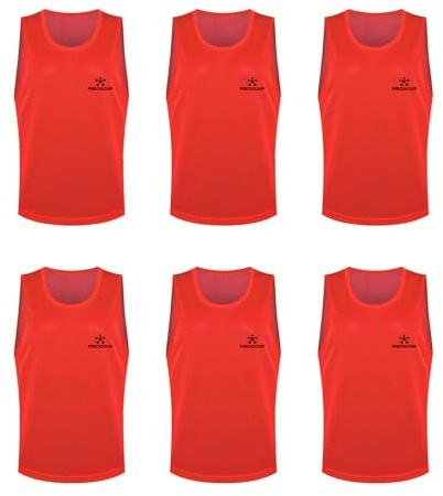 FIBOGOUP Gilet d'entraînement de football, maillot de football pour enfants et adultes, accessoires d'entraînement de football, gilets pour l'entraînement en équipe (6 pièces, taille L 150-185cm)