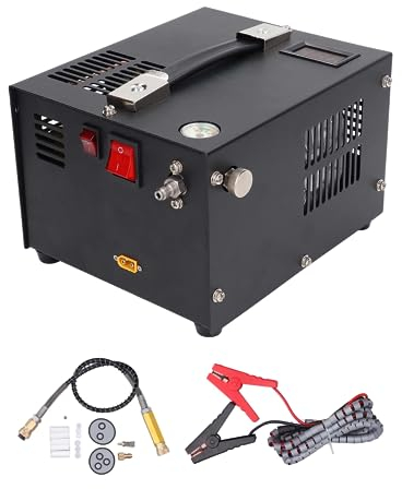 TUXING PCP-Luftkompressor 4500 Psi 30 MPa PCP-Luftkompressor mit Integriertem Netzteil, Lüfterkühlung, Schnellem Aufblasen für Tauchflaschen, Paintball-Pistolen, HPA-Tanks