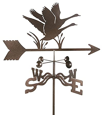 EICOFF Wetterfahne, Gans, Dachmontage, Schwanensilhouette, Edelstahl, Windrichtungsanzeiger, Wetterhahn, Metallhalterung für den Außenbereich, Garten- und Hofdekoration