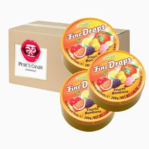 Fine Drops - Bonbons Süßigkeiten Früchtemix Geschmack 3 x 200g
