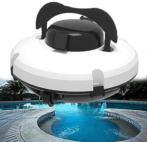 RayGenius Nettoyeur De Piscine, Aspirateur De Piscine, Aspiration Puissante Jusqu'à 120 Minutes Robot Nettoyeur De Piscine avec Indicateur LED pour Piscines Hors-Sol Et EnterréEs.