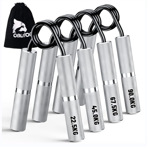 Oblitor Handtrainer Unterarmtrainer 4 or 6 Pack(22.5-157.5KG) Metall Fingertrainer Griffkraft Trainer Rutschfester Trainer Handgriff-Stärker für Handmuskeltraining und Hand-Rehabilitationsübungen