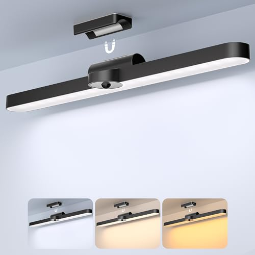 Unterbauleuchte Küche Led, 40CM Schrankbeleuchtung mit Bewegungssensor, Dimmbar Unterschrank Beleuchtung, Küchenunterbauleuchte 2000mAh USB Aufladbar Akku, Magnetleuchte für Kleiderschrank, Küche
