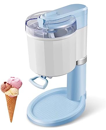WAOCEO Gelatiera Gelato Mini Macchina for Gelato da 1 litro for Macchina for frappè elettrica Domestica Macchina for Dessert Automatica da Cucina Fai-da-Te Macchine del Gelato