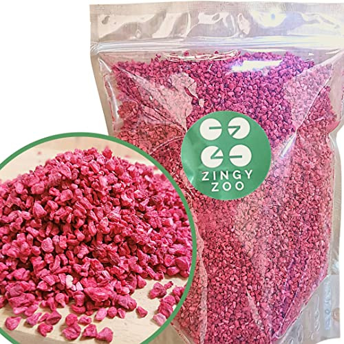 Frambuesa Deshidratada Pezzi | XXL 500g Fruita Pura Frambuesas Liofilizadas | Freeze Dried Fruit Liofilizado Frambuesas Frescas | Fruta Liofilizada Bocadillo de Frutas | Raspberry Pieces ZingyZoo