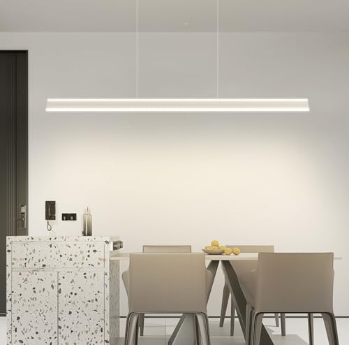 LED Hängeleuchte Büro pendellampe moderne Pendelleuchte minimalistische auf und ab beleuchtete Bar Theke Leuchte (weiß, 150cm)