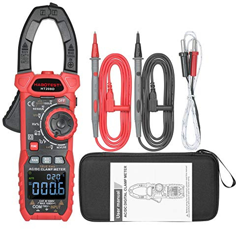 Pince ampèremétrique numérique AC/DC Multimètre True-RMS Pince de courant multi-testeur anto-range avec ampère Volt Ohm Diode acité Résistance Continuité NCV Température de service