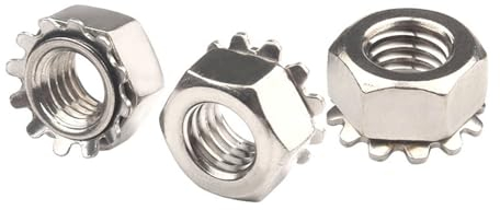 M3 M4 M5 M6 M8K Edelstahl 304 Mutter Sechskantmuttern Multigetriebe Anti-Lösen Multi-Zähne (Color : Silver, Size : M3X50PCS)