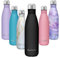Gofady Thermosflasche Edelstahl, 500 ml Sportflasche Trinkflasche, BPA-frei, Auslaufsicher, doppelwandige Vakuum-Trinkflasche für heiße und kalte Getränke, Trinkflasche Metall für Fahrrad (Schwarz)