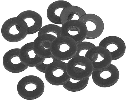 PATIKIL 20pz Rondelle Piatte in Gomma M5, Rondella Piatta 5mm ID x 13mm OD x 1,5mm Spessore Anello Tenuta Separatore Guarnizione per Tubo Rubinetto Tubo Acqua Bullone Fissaggio, Nero