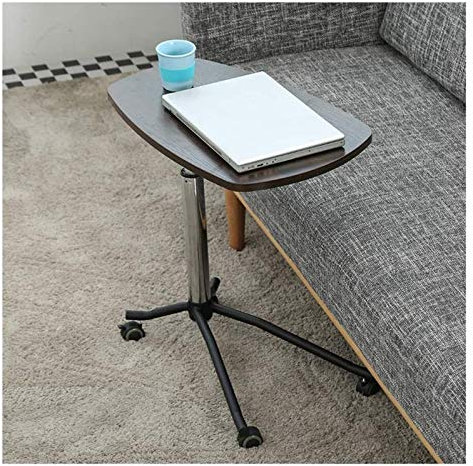 OWOHYG Überbetttisch Überbetttisch Rollen Nachttisch C-förmiger Sockel Laptop-Schreibtisch Home-Office-Sofa-Beistelltische Tage Überbetttisch, höhenverstellbar Mobiler Stehpult,(Black Walnut)