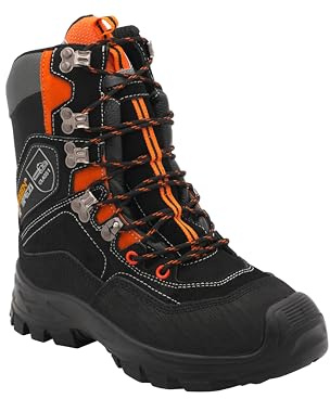 Sägenspezi Stivali con protezione Guardian Forest Scarpe per lavori forestali, nero/arancione, 50 EU
