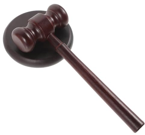 KONTONTY Holzhammer Richterhammer und Resonanzblock aus Holz Auktionshammer Hammer Deko Spielzeug Hammer Für Kinder Holzhammerspielzeug Requisite Ornament