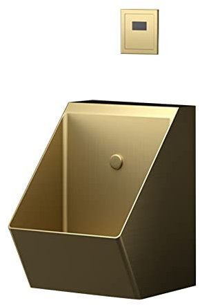 Intelligentes Urinal aus Edelstahl 304, automatisches Sensor-Urinal für Herrenbäder, hocheffiziente Spültoilette, Urinumleitung, spritzwassergeschützte Toilette mit Spülu,Gold