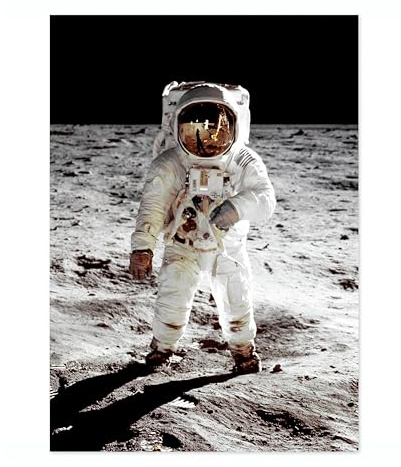 Neil Armstrong Moonwalk Vintage Space Poster, Retro Astronomy Illustration Print, Galaxy Planet Nasa Wall Art Painting Universe Moon Eclipse Office Home Decor, A4 (Print Only) - 29.7x21cm