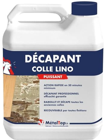 Metaltop Decapant Colle Lino - 5 L Efficace sur colles tenaces lino, PVC et vinyle, spécial sols béton et carrelage.