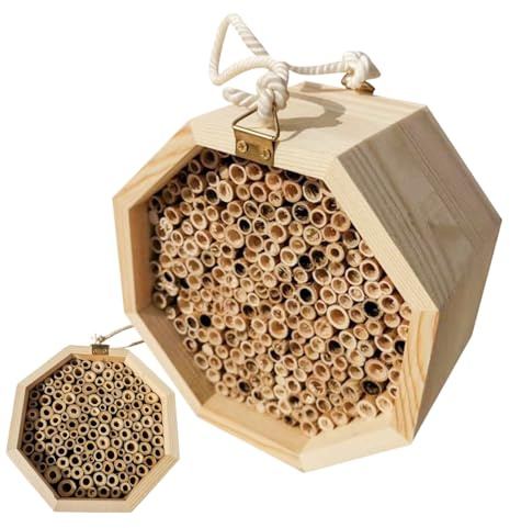 Bienenhäuser für den Garten | Holzlebensraum für Bestäuber | Bestäuberpalast, Schmetterlingshaus, Wespenlebensraum für Garten, Balkon, Hinterhof, Außenterrasse