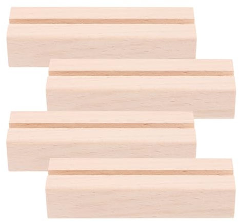 Angoily 4stücke Holz Kartenhalter Mit Stabilem Sockel Vielseitiger Tischkarten Foto Kalenderhalter Sicherer Holzständer Für Hochzeit Büro Und Party Dekoration