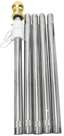 VANZACK de Bandera Inoxidable de 1,9 M Rotación Libre para Exteriores Antivuelco para y Patios Resistente al Viento Diseño Práctico y Duradero