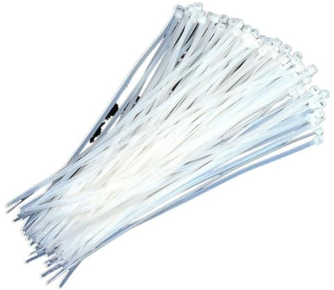 Hitzeschutzband 200 Stück selbstsichernde Kunststoff-Nylon-Kabelbinder, weiß, 5 x 300 Kabelbinder, Sicherungsring, 3 x 200 Industrie-Kabelbinder, Kabelbinder-Set Auspuff Hitzeschutzband(4x250)