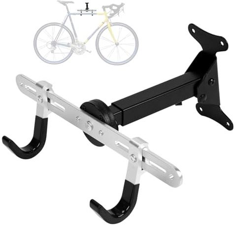 Fahrrad Wandhalterung Horizontal mit 30kg Tragfähigkeit, Metall Fahrradaufhängung Wand für Rennrad, MTB und Faltbikes, Stabiler Fahrradhaken Wandhalter für Garage und Wohnbereich