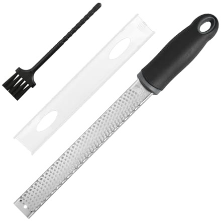 Grattugia Formaggio, Grattugiato Per Limone In Acciaio Inox, Grattugia Da Cucina Con Manico Per Formaggio, Patate, Ravanelli, Zenzero E Limone Ecc., Con Pennello Piccolo E Copertura Protettiva
