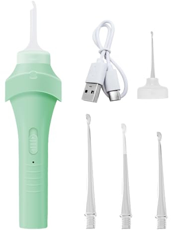 Pulitore Per L'orecchio Eliminazione Cerumen | Pulitore Elettrico Per L'orecchio Con Luce LED | Accessorio Per La Cura Personale Per La Rimozione Del Cerumen Impatto Pressione Prurito Orecchio Casa