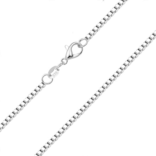 Nimbus Astelier S925 Silver 16 18 20 22'' 24 26'' 28 30 Inch 2.0mm Thick Box Chain Choker Long Necklace Gift For Women Men Delicate Jewellery (Box Chain, 24.0 inches)