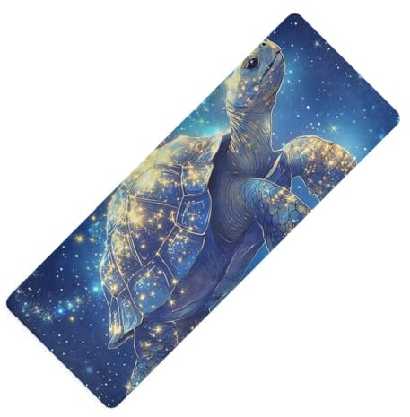 Lustige Yogamatte mit afrikanischer Sulcata-Schildkröte, bedruckt, für den Boden, Naturkautschuk, rutschfest, mit Taschen, 180,3 x 66 cm